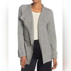 Vince Open Draped Cardigan Gray Ribbed Size S/P